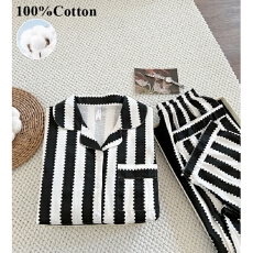 批发<b class='q'>欧美</b>简约春夏季纯棉睡衣女<b class='q'>套装</b>长袖长裤亲肤舒适可外穿家居服