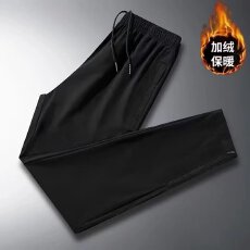 宽松休闲裤男韩版潮流百搭裤子秋冬加绒加厚阔腿拖地长裤