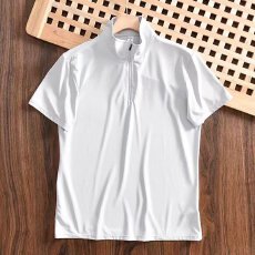 批发美式运动跑步半拉链短袖T恤夏新款透气舒适速干立领田径训练体恤