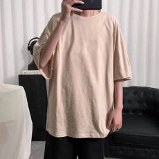 短袖t恤男大码纯色宽松圆领男T恤打底衫广告文化衫工作服定制衣服