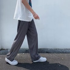 新款男士长裤百搭休闲冰丝轻薄透气直筒港风日系宽松