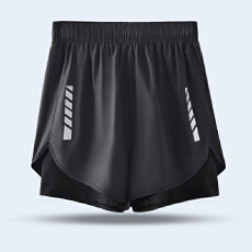 运动跑步短裤男骑行马拉松夏季速干训练健身装备内衬假两件三分裤