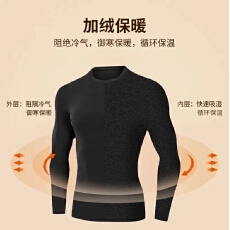 2025新款速干加绒加厚长袖运动紧身衣男跑步健身打底服
