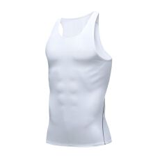 夏季新款男士运动背心跑步冰丝无袖训练纯色弹力速干紧身健身上衣