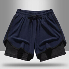 夏季游泳运动健身短裤速干三分裤男四分裤带内衬体能训练裤潮流