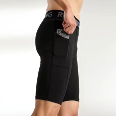 短裤夏季速干透气平角内裤运动休闲健身短裤男士紧身压缩平角口袋