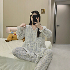 批发<b class='q'>春</b>秋季新款云朵棉孕产妇喂奶衣产前产后出院服家居服套装