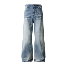 批发HB studio's jeans 2026新款水洗蓝色美式<b class='q'>潮</b>流宽松微喇牛仔裤男