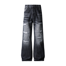批发HB studio's jeans 2026新款水洗黑色美式潮流宽松微喇<b class='q'>牛仔裤</b>男