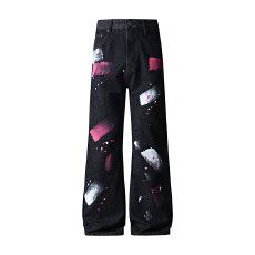 批发HB studio's jeans 2026新款水洗黑色美式潮流宽松微喇<b class='q'>牛仔裤</b>男