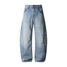 批发HB studio's jeans 2026新款蓝色宽松香蕉裤小弯刀牛仔裤男