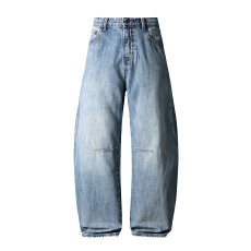 批发HB studio's jeans 2026新款蓝色宽松香蕉裤小弯刀牛仔裤男