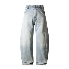 批发HB studio's jeans 2026新款蓝色宽松香蕉裤小弯刀牛仔裤男