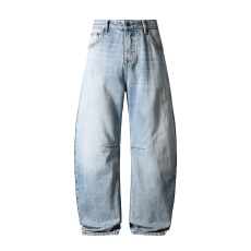 批发HB studio's jeans 2026新款蓝色宽松香蕉裤小弯刀牛仔裤男