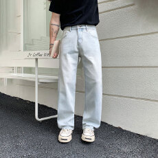 批发HB studio's jeans 2026新款水洗雪山蓝弹力标准直筒裤<b class='q'>牛仔裤</b>男