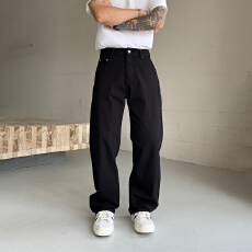 HB studio's jeans 2026新款黑色弹力标准直筒裤牛仔裤男