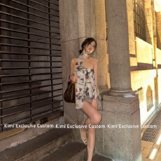 批发Kimi'Exclusive Custom 葡萄印花<b class='q'>雪纺</b>纱蓬蓬花苞抹胸宽松上衣围巾