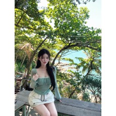 批发jill大姐姐 夏日么么茶 水溶羊毛针织套 水溶羊毛薄款针织衫套装