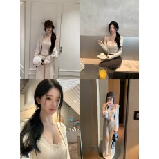 批发灰尘邓邓 韩系休闲套装女早秋<b class='q'>新款</b>真两件长袖T恤背心上衣半裙裤子