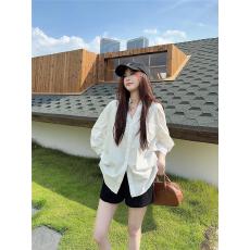 批发白色高级感气质翻领长袖衬衫女2026春季新款时尚衬衣显瘦别致上衣