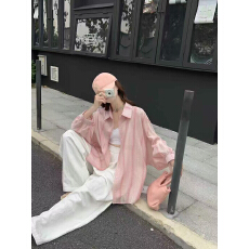 批发法式衬衫外套女春季薄款新款宽松慵懒风外搭<b class='q'>开衫</b>气质上衣百搭小众