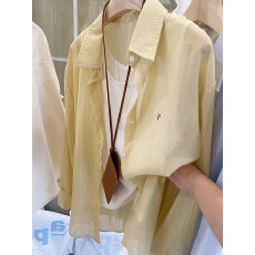 批发薄荷绿小狗刺绣轻薄冰丝衬衣防晒衫女夏季宽松<b class='q'>户外</b>穿搭上衣外套