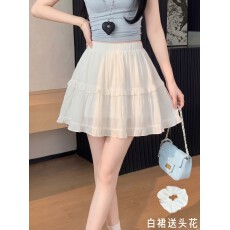 批发实拍白色半身裙2026<b class='q'>夏季</b>高腰a字裙蛋糕蓬蓬裙显瘦<b class='q'>短裙</b>纯欲风裙子