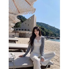 批发针织开衫+背心2026夏季新款防晒女<b class='q'>薄款</b>外搭气质修身两件套