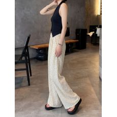批发波点糯米<b class='q'>裤</b>女装夏季2026新款垂感高腰休闲小个子软糯阔腿<b class='q'>裤</b>
