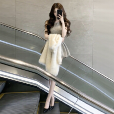 批发法式富家千金高级感背心<b class='q'>连衣裙</b>子女2026新款早春小个子收腰<b class='q'>蓬蓬裙</b>