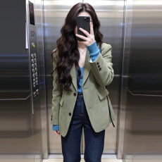 批发蓝色麻花v领针织衫上衣女<b class='q'>秋</b>冬2026新款韩系慵懒内搭修身打底毛衣