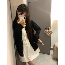 批发白色长袖<b class='q'>衬衫</b>连衣裙子女2026新款早春季韩系学院风小个子穿搭套装