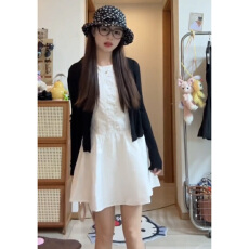 批发白色长袖<b class='q'>衬衫</b>连衣裙子女2026新款早春季韩系学院风小个子穿搭套装