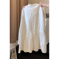 2026春秋新款宽松显瘦内搭百褶短裙韩系小个子设计长袖衬衫连衣裙