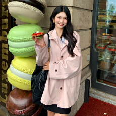 批发粉色夹克<b class='q'>短款</b>外套女春秋季2025新款爆款巨好看上衣韩系棒球服<b class='q'>风衣</b>