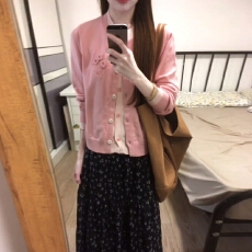 批发2025秋季新款粉色假两件针织开衫外套女内搭<b class='q'>毛衣</b>慵懒<b class='q'>宽松</b>长袖上衣