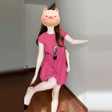 批发2025新款法式多巴胺小个子气质短袖<b class='q'>连衣裙</b>女夏季<b class='q'>花苞</b>裙a字半身裙