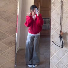 批发过新年红色翻领毛衣外套女秋冬季2026新款慵懒高级感针织开衫上衣