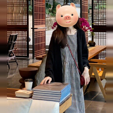 批发早春复古高级感黑白格纹连衣裙女2026新款遮肉背心裙长裙高腰显瘦