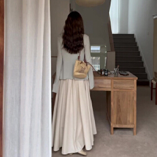 批发2026新款法式长袖连衣裙子女早春季穿搭一整套高级感韩系长裙套装