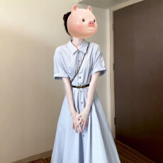 批发夏季海边度假气质长裙2026新款流行爆款小个子蓝色衬衫<b class='q'>连衣裙</b>子女