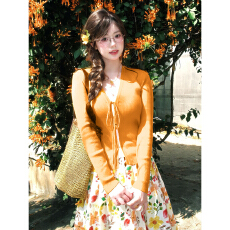 批发法式碎花<b class='q'>连衣裙</b>子女早春季2026新款韩系巨好看多巴胺穿搭套装长裙