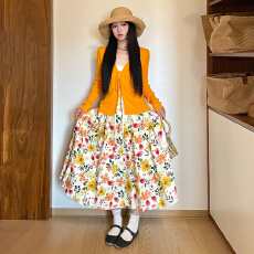 批发法式碎花<b class='q'>连衣裙</b>子女早春季2026新款韩系巨好看多巴胺穿搭套装长裙