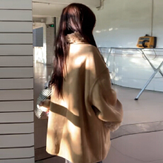 批发复古卡其色仿羊羔毛毛绒外套<b class='q'>女</b>早春季2026新款宽松巨好看开衫上衣