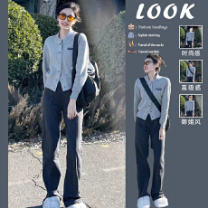 批发早春装慵懒灰色针织开衫毛衣外套女小个子2026新款爆款高级感上衣