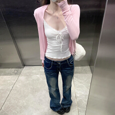 批发韩系早春穿搭长袖针织衫外搭女2026新款<b class='q'>修身</b>罩衫开衫<b class='q'>外套</b>上衣套装