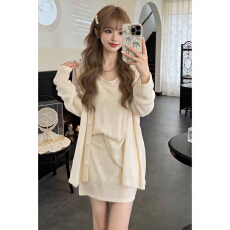 批发2026新款套装<b class='q'>连衣裙</b>子女春季小个子巨好看韩系超火穿搭一整套ootd