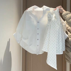 批发早春季漂亮ootd穿搭一整套装白色<b class='q'>连衣裙</b>子春装女2026新款<b class='q'>衬衫</b>短裙