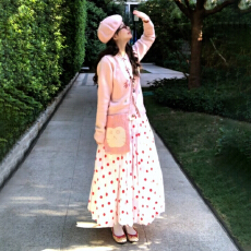 批发温柔风白色波点半身<b class='q'>裙</b>女春夏2026新款高腰显瘦小个子<b class='q'>花苞</b><b class='q'>裙</b>套装