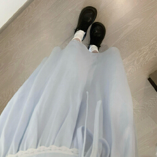 批发法式高级感蓝色娃娃领连衣裙子女夏季2026年新款气质收腰显瘦长裙